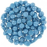 Czech 2-hole Cabochon Perlen 6mm Turquoise Shimmer